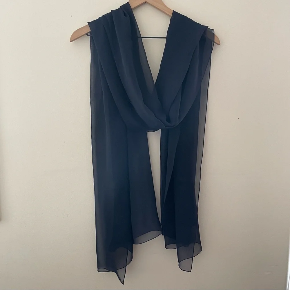 Morgane Le Fay Navy Silk Caelia Dress - Picture 7 of 10